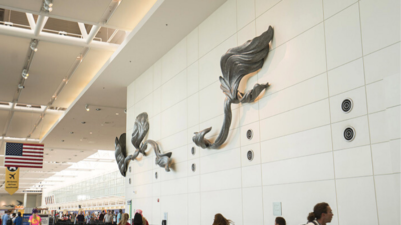 Wall Sculpture located near Security Checkpoint A at BWI Marshall Airport