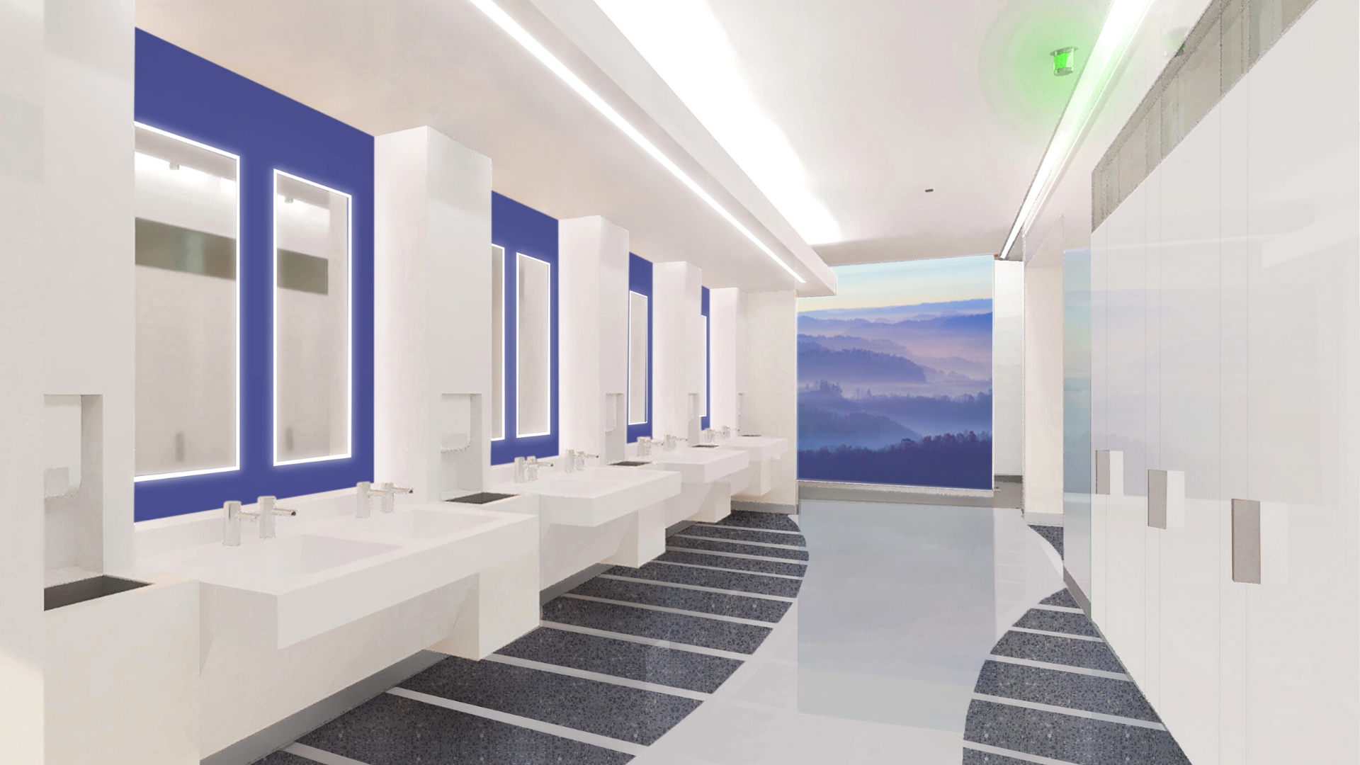Graphic of proposed restroom redesign at BWI Marshall Airport
