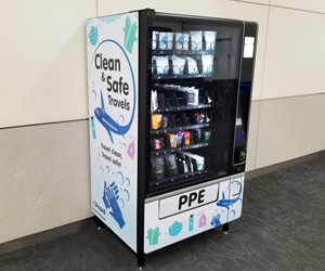 Photograph of a PPE vending machine at BWI Marshall Airport