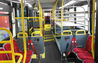 Interior photo of a new BWI Marshall Airport parking shuttle