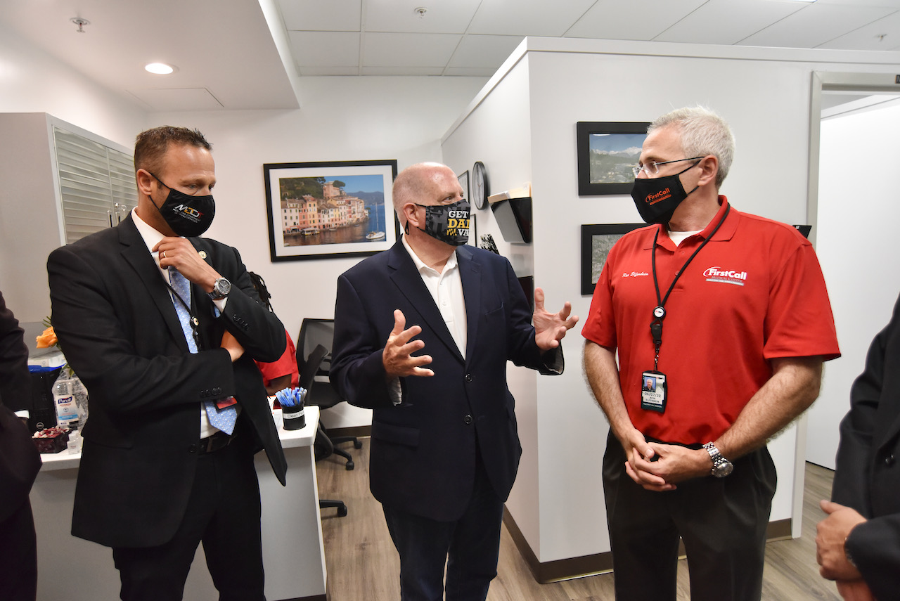 Photograph of Governor Hogan and officials touring the FirstCall Medical Center at BWI Marshall Airport