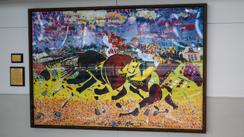 Photograph of Preakness artwork displayed at BWI Marshall Airport