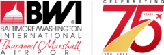 Logo celebrating the 75th anniversary of BWI Thurgood Marshall Airport