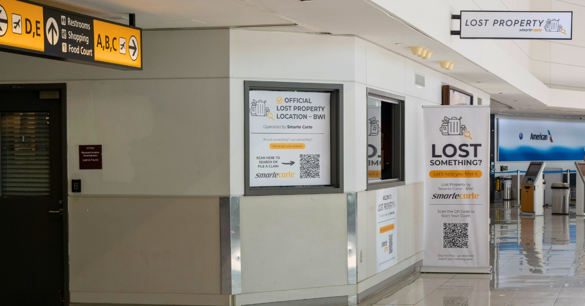 Exterior photo of the Lost and Found office at BWI Thurgood Marshall Airport