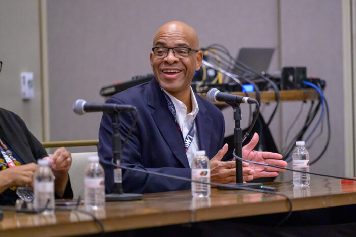 Photo of a panelist speaking during a breakout session at the 2025 SynergyBWI Business and Networking event.