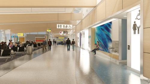 Rendering of passengers inside the A/B Connector at BWI Thurgood Marshall Airport