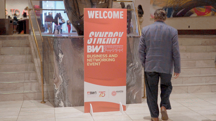 Animated GIF showing several scenes captured at the 2025 SynergyBWI Business and Networking Event.