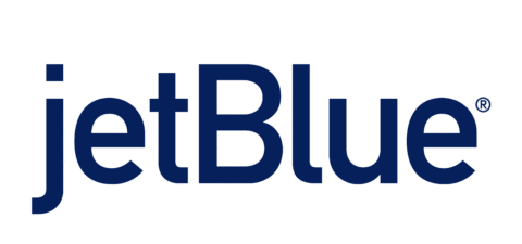 A blue JetBlue logo on transparent background.