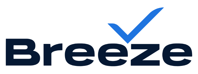 Logo of Breeze Airways on a white background.